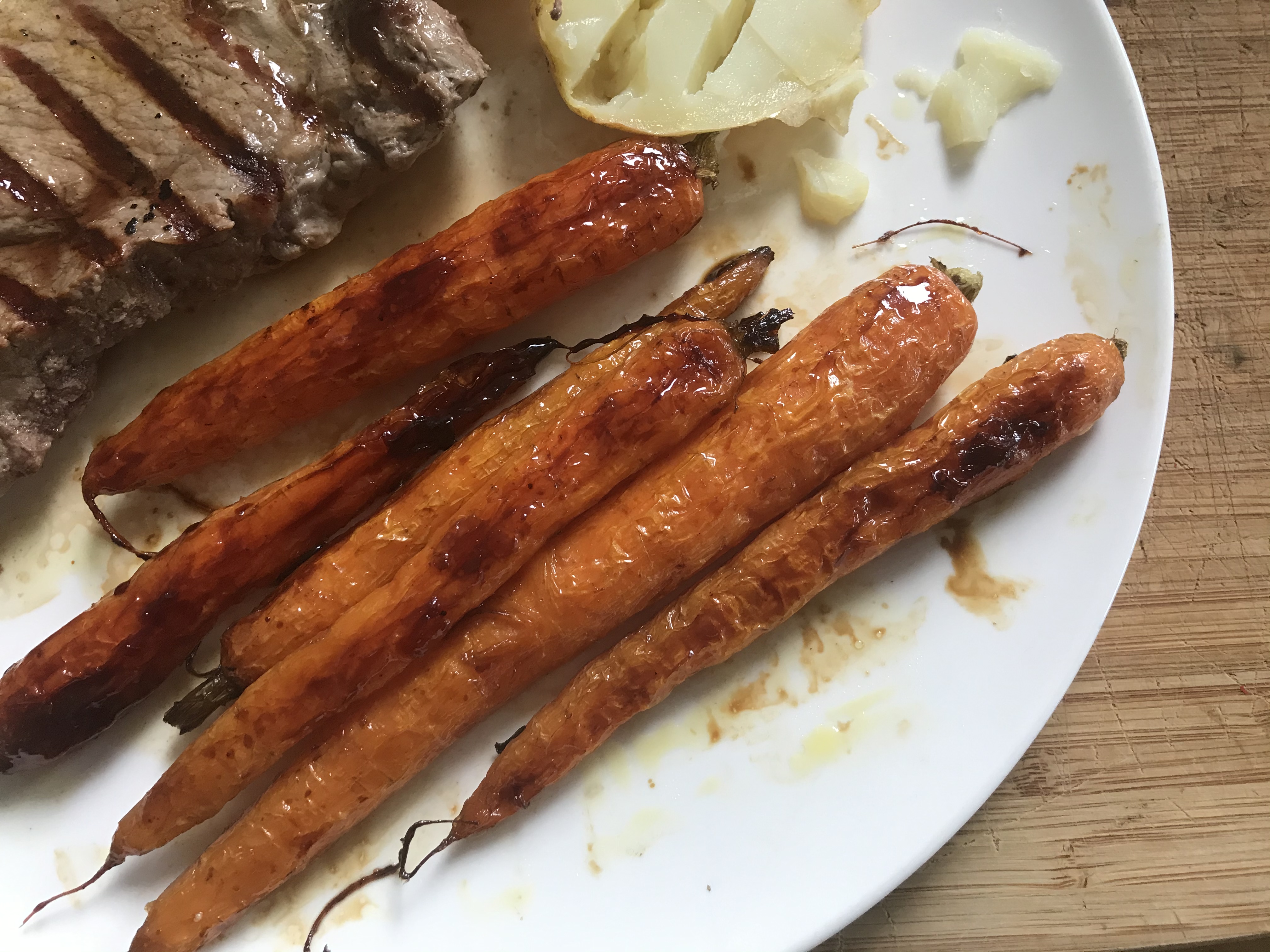 Honey and balsamic roasted carrots, or meh carrots part 2.