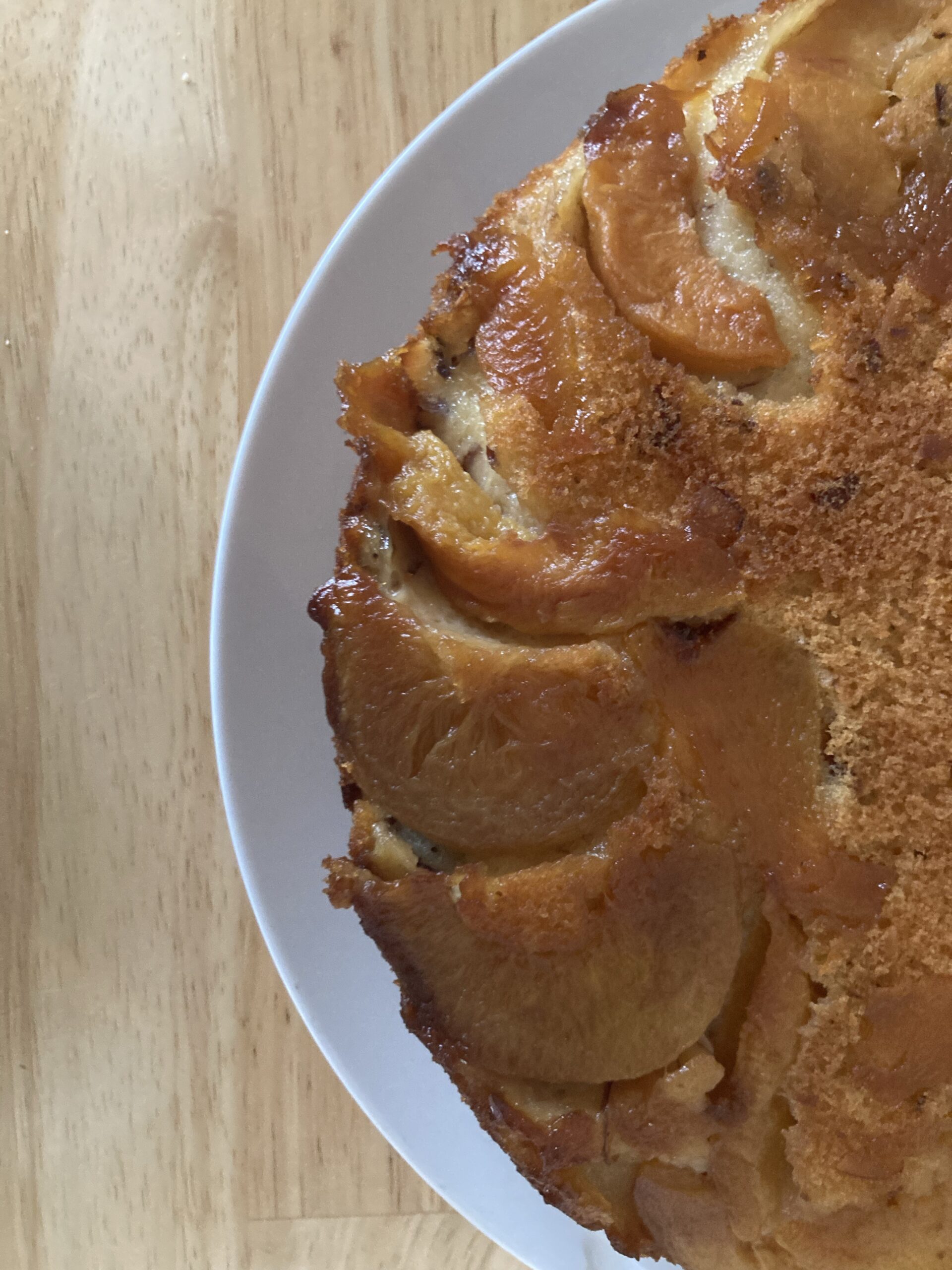 Peach and almond upside down cake