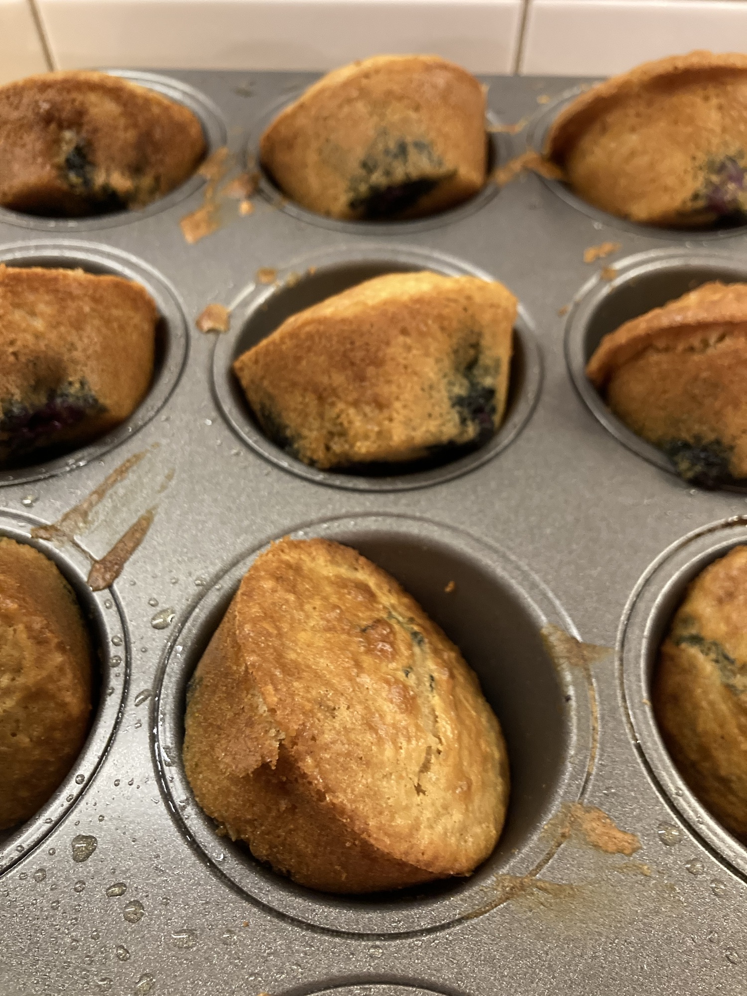 Gluten free lemon, coconut and blueberry muffins