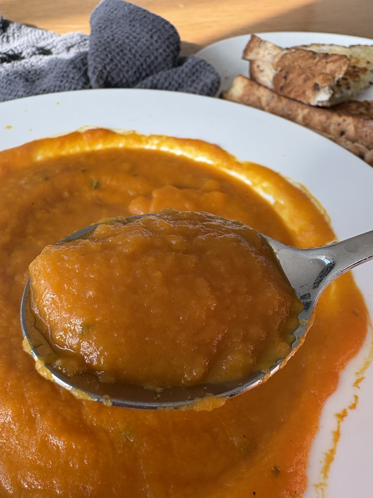 Lightly spiced carrot soup